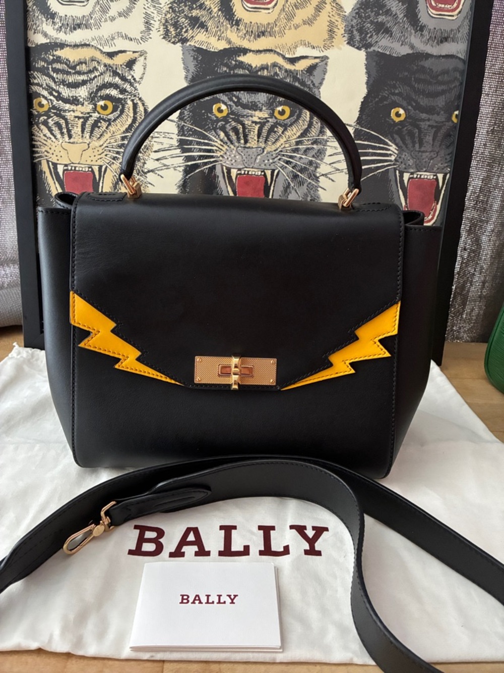 Bally B Turn Lightning Bolt Satchel Handbag! - Picture 2 of 11
